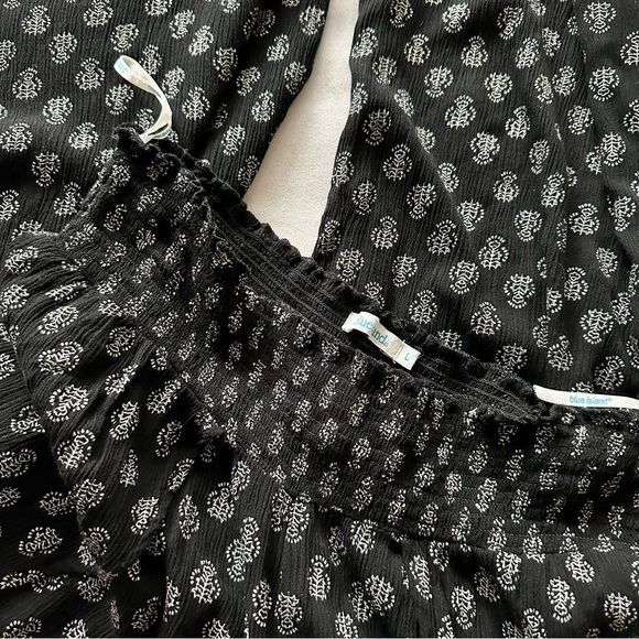 blue island 💯 rayon black & white boho print coverup pants / size large - Picture 5 of 5